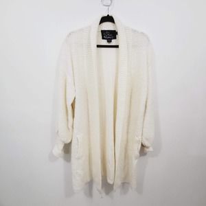 Vintage Monto Par LeChois Ivory Over-Sized Thick Knit Cardigan Sweater Size M